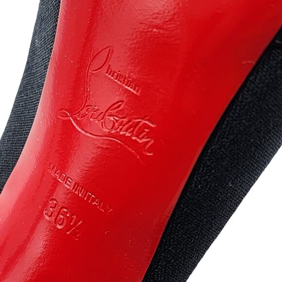 Christian Louboutin Sandy Pumps 120 - Fabric and Leather - Black 36.5 6US $895 - Picture 7 of 8